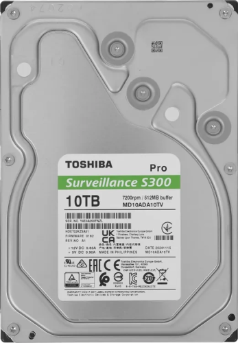 Жесткий диск Toshiba S300 Pro MD10ADA10TV, 10ТБ, HDD, SATA III, 3.5"