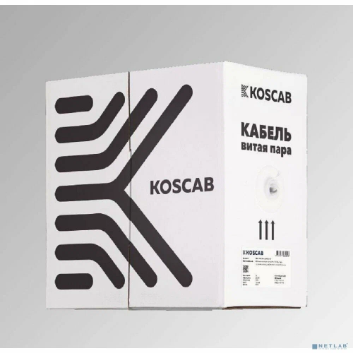 Кабель витая пара KOSCAB U/UTP 5е 4 пары одножильный медь 305м внешний PE черный
