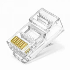 Коннектор RJ45/8P8C под витую пару, Кат.5e (Класс D), 100МГц. 0,47-0,51мм. Netlan.уп.100шт.