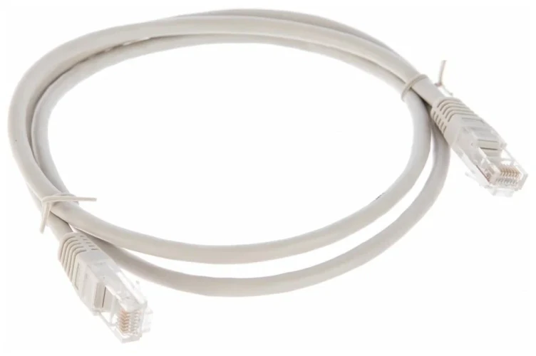 Коммутационный шнур U/UTP 4 пары, Кат.5е (Класс D), RJ-45 (1м) серый (Патч-корд). Чистая медь. NetLan