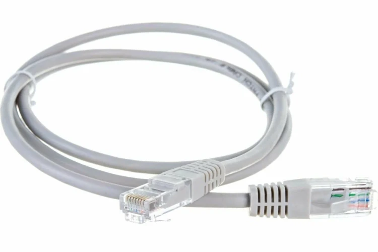 Коммутационный шнур U/UTP 4 пары, Кат.5е (Класс D), RJ-45 (0,5м) серый (Патч-корд). Чистая медь. NetLan
