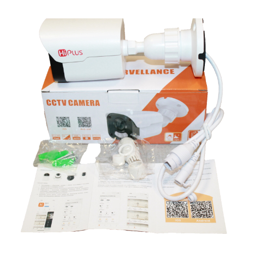 HI-66MIP5H (3.6),IP камера 5 Мп цилиндр.,HI3516CV610/GC2083,ИК+FullColor 3 шт,POE,металл,пластик.