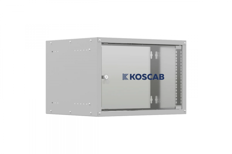 Шкаф телекоммуникационный настенный KOSCAB 6U 550х350х370мм, дверь стекло, разобранный