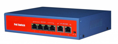 Коммутатор POE HI-Q04A, Switch POE 4 Порт. 1RG45+1Sfp 1000/100 MB