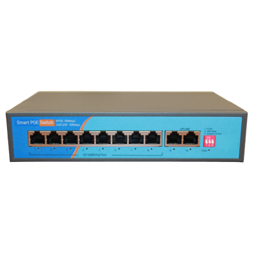 HC-F0802P. POE коммутатор 8+2 порта.100 Мб/сек.