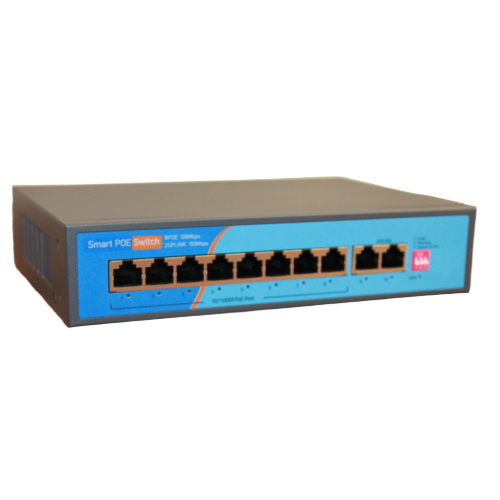 HC-F0802P. POE коммутатор 8+2 порта.100 Мб/сек.