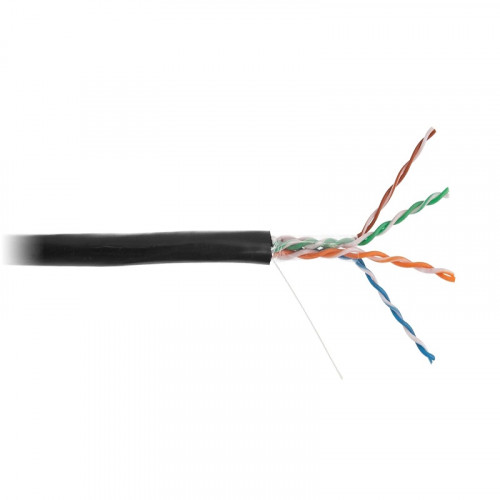 Кабель NETLAN U/UTP 4 пары, Кат.5e (Класс D), 100МГц, наружный, чистая медь, черный